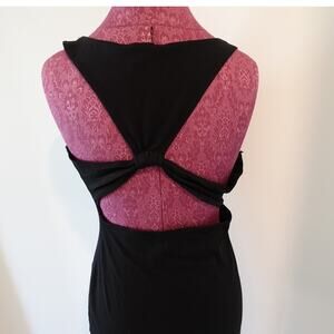 Black halter style stretchy summer dress / size large